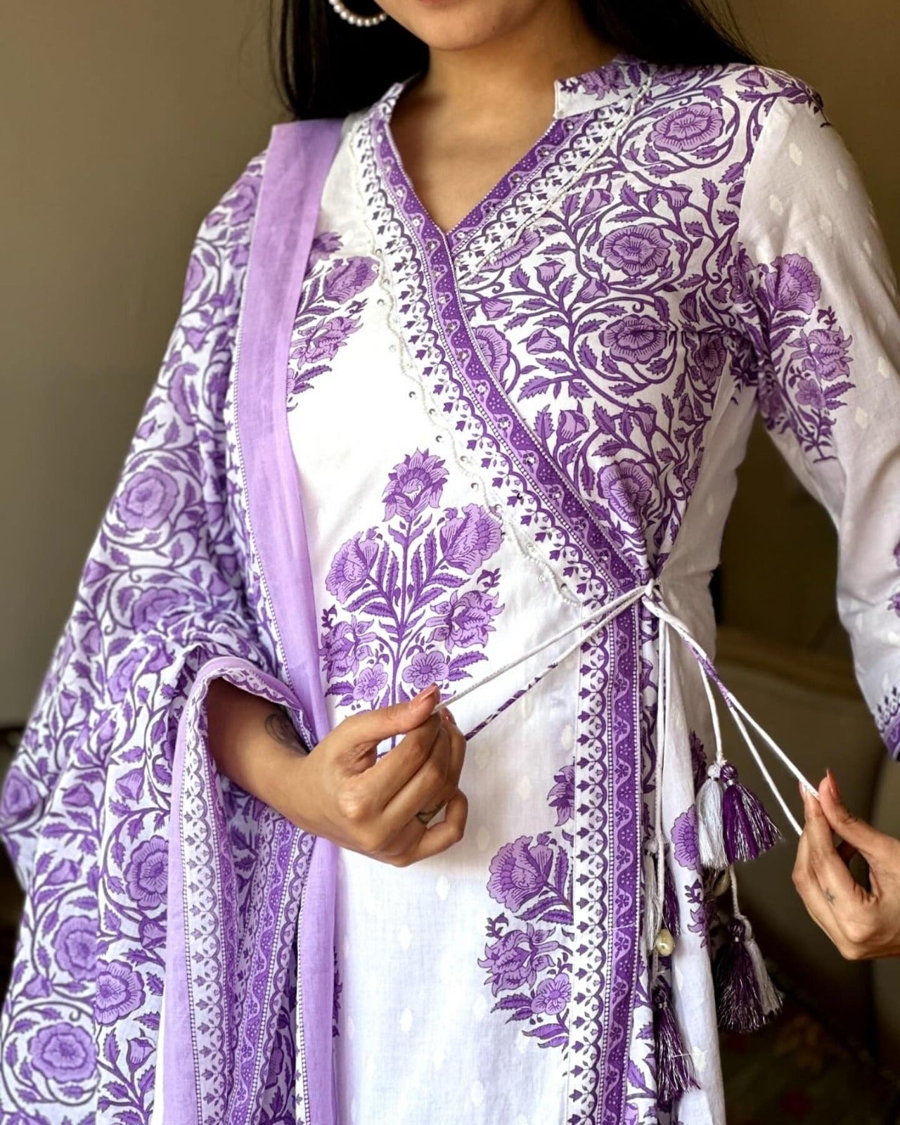 Alpona Lilac 3-Piece Kurti Set