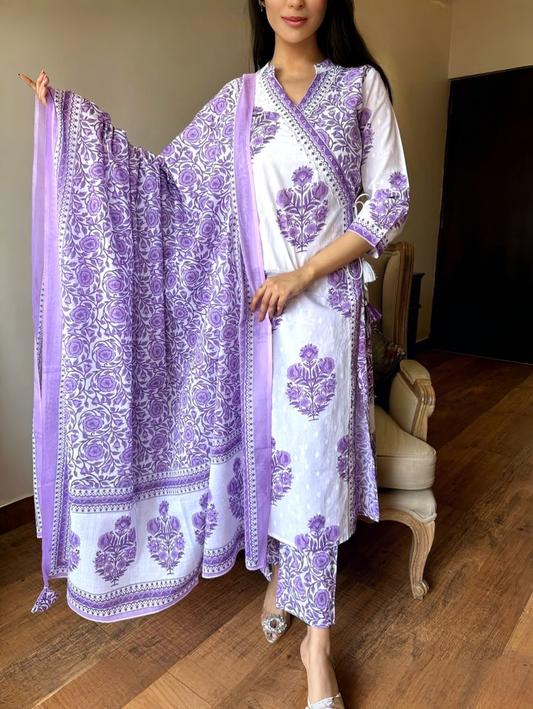 Alpona Lilac 3-Piece Kurti Set