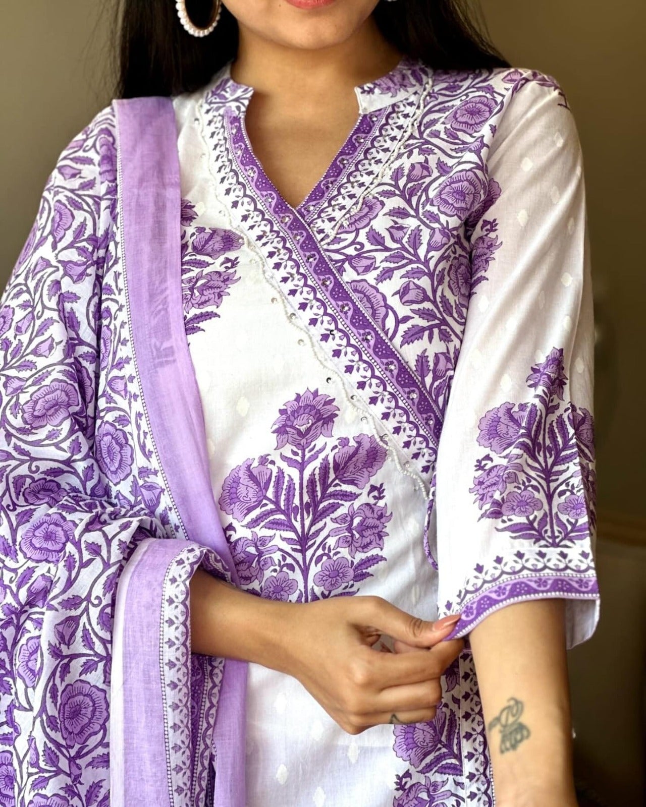 Alpona Lilac 3-Piece Kurti Set